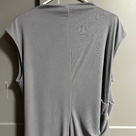 NWT Old Navy Women Short Sleeve High Neck Ruched Ribbed Maxi Dress Gray XL - Picture 5 of 9